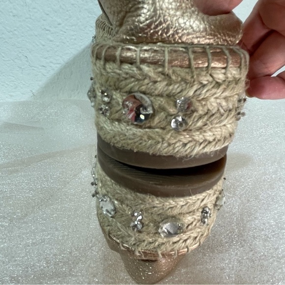 Aldo Oceradda Rose Gold Platform Espadrille Spring Summer shoe size 7 - Picture 11 of 12
